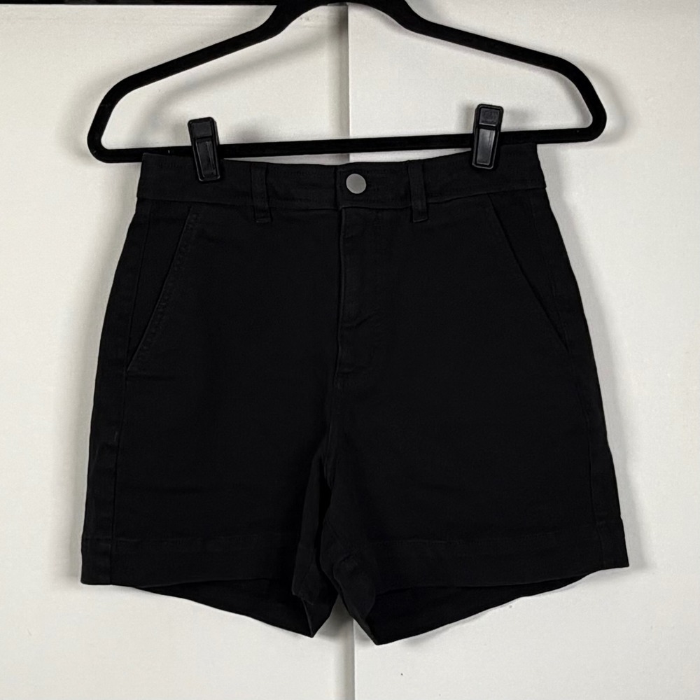 Everlane Way-High Canvas Shorts Black High Rise Utility Cotton Size 2 SS